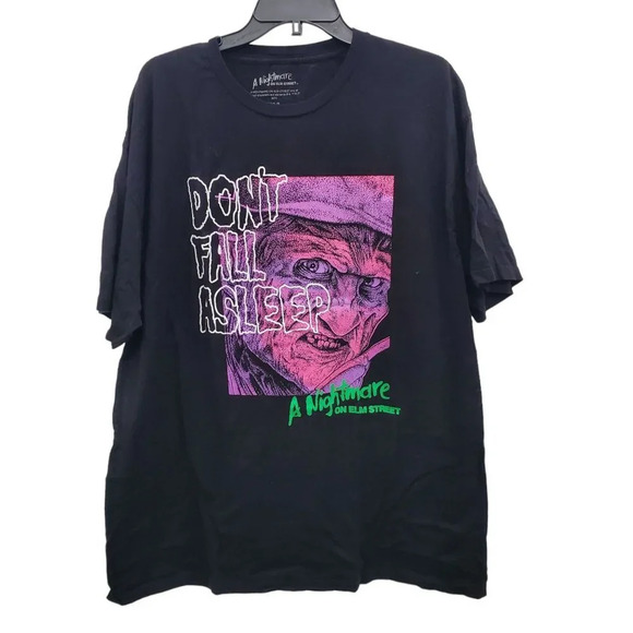 Nightmare on‎ Elm Street Men's Big & Tall Don't Fall Asleep Neon Tee Size 2XLB - Picture 1 of 4